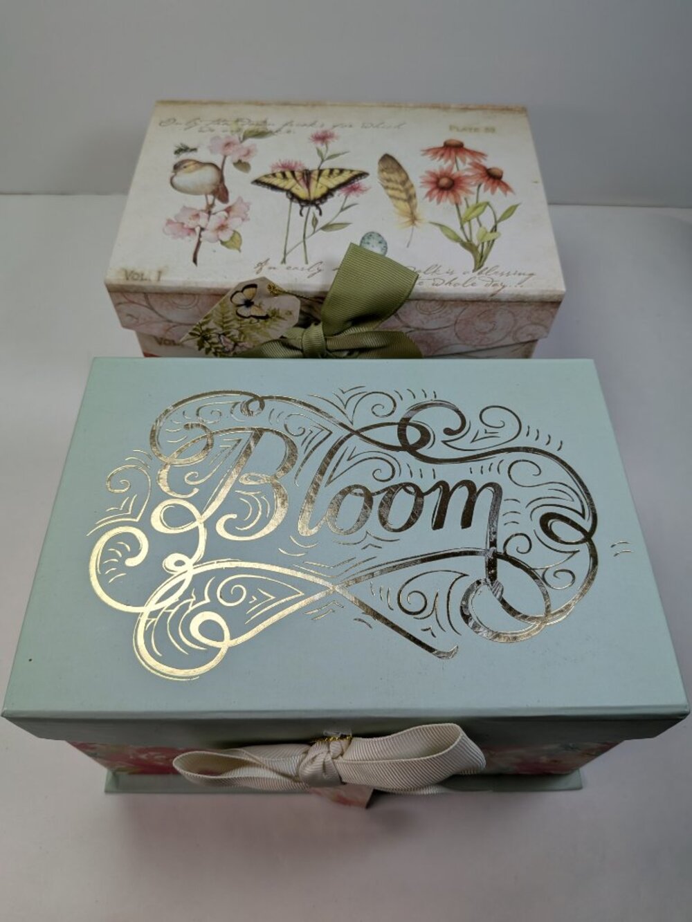 Susan Winget Bird Floral Gift Box Bundle 4pc Magnetic Closure Shabby Chic - Picture 3 of 15